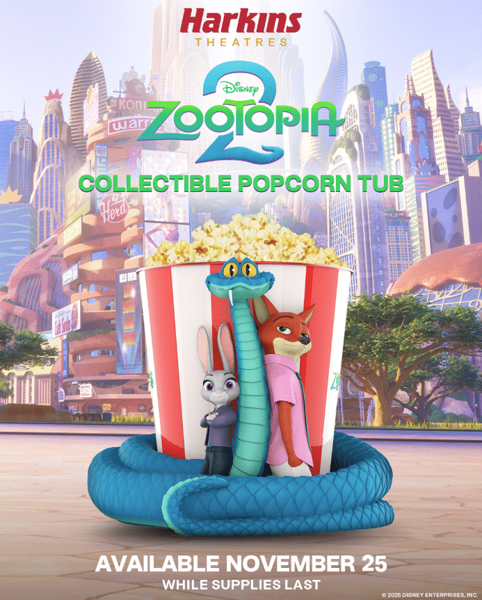 Harkins Theatres Zootopia 2 Popcorn Buckets