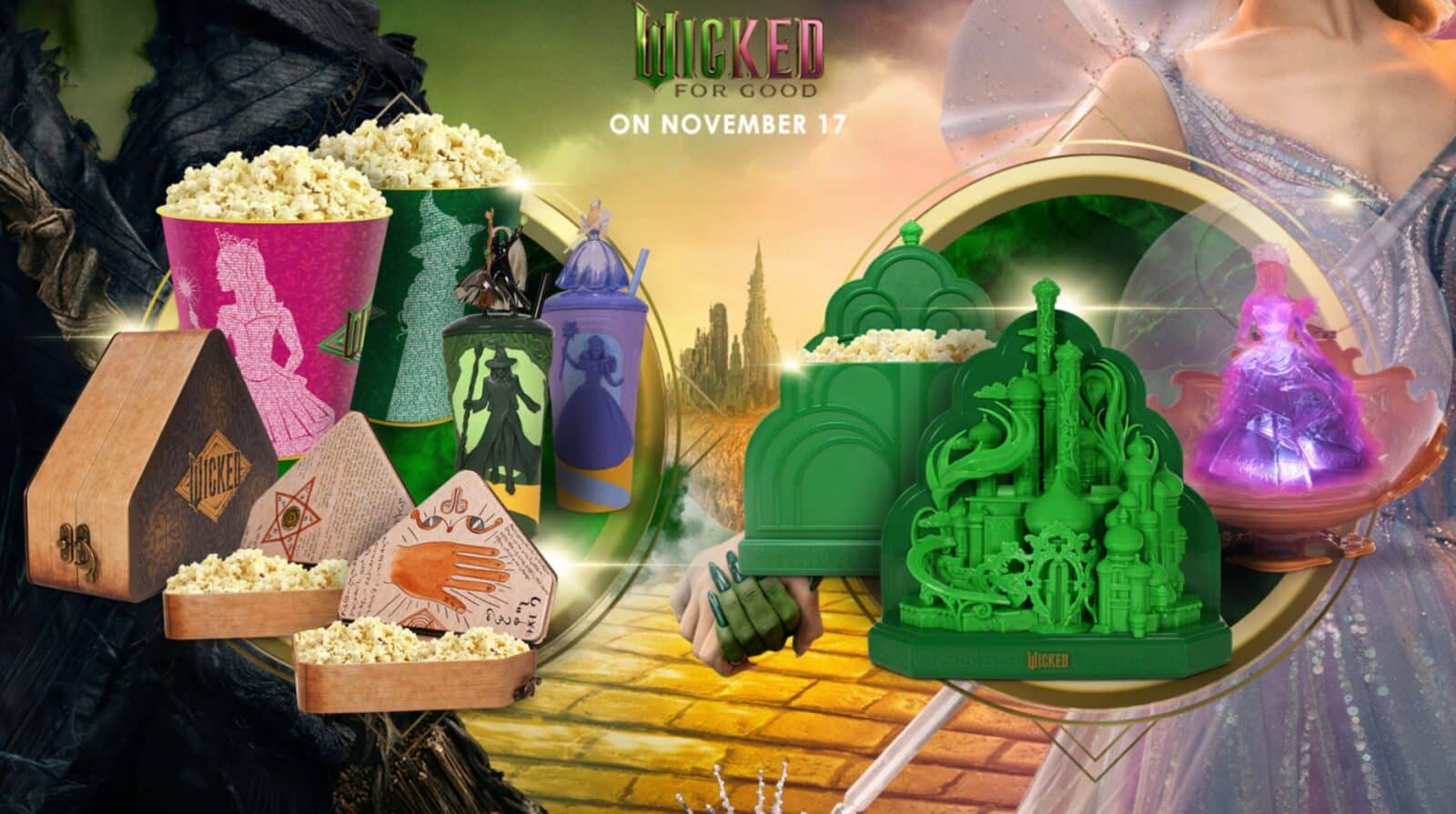 Emerald City or Glinda's Bubble? 'Wicked: For Good' Popcorn Buckets Guide