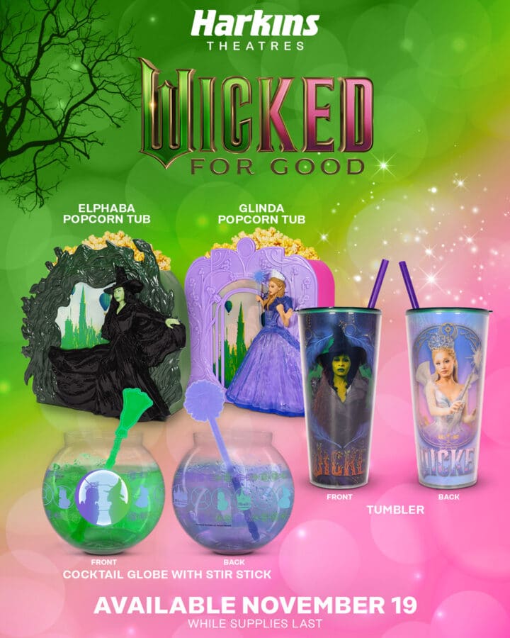 Wicked For Good at Harkins Theatres Features Watch Party and Witches Popcorn Buckets