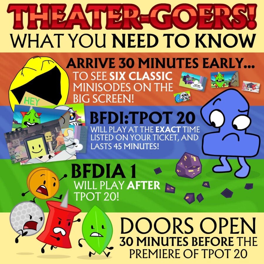 Show Details Released for Sold Out 'BFDI: TPOT Episode 20' Premiering Tonight