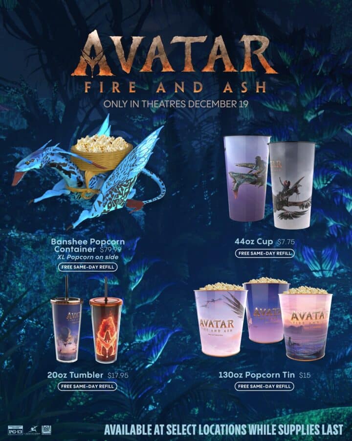 Cinemark Avatar Fire Ash Popcorn Buckets