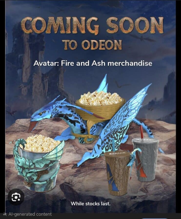 Odeon Avatar Fire Ash Popcorn Bucket