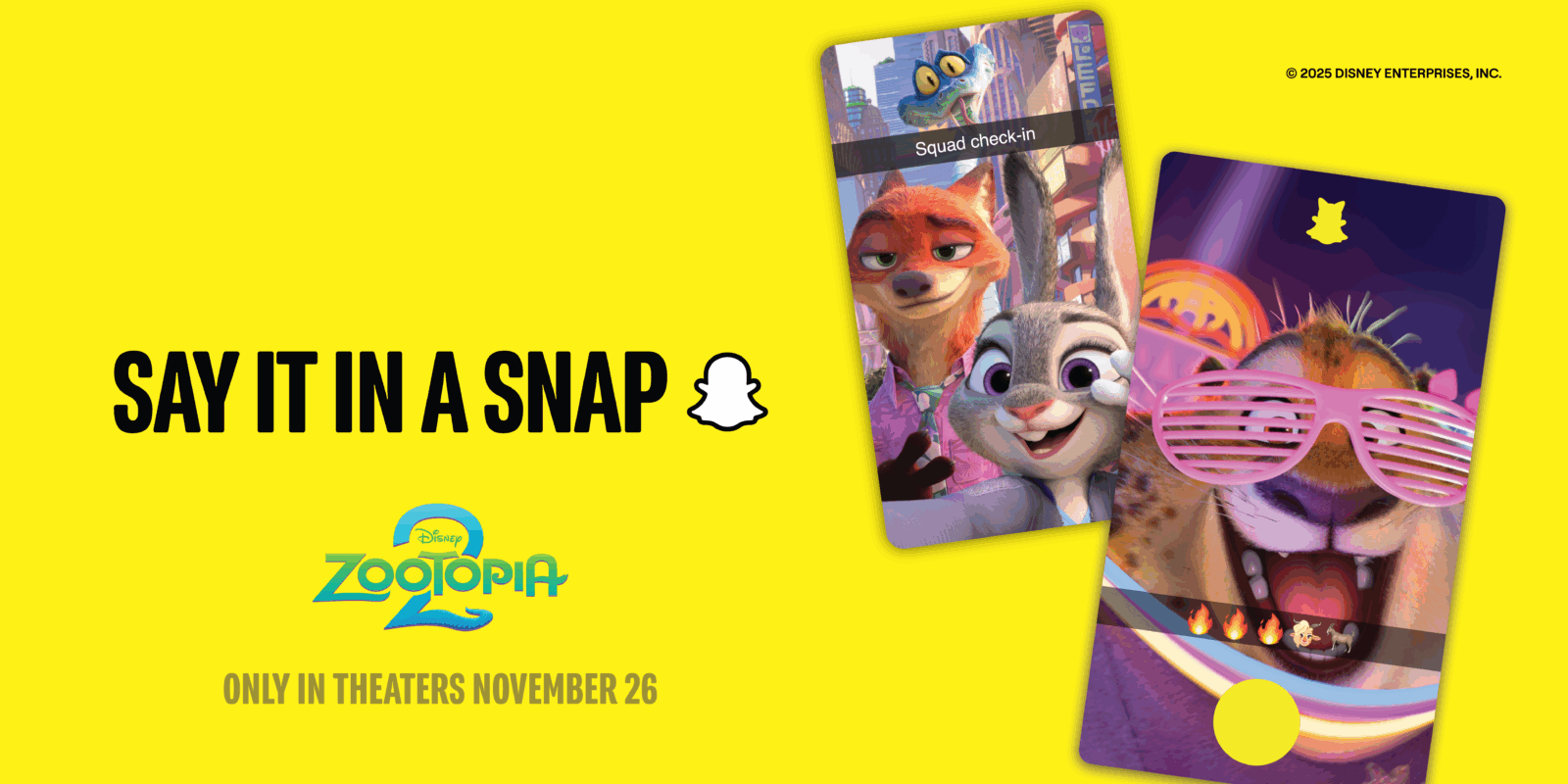 Say it in a Snap Zootopia 2 Characters Jump into the Real World with New Snapchat Features