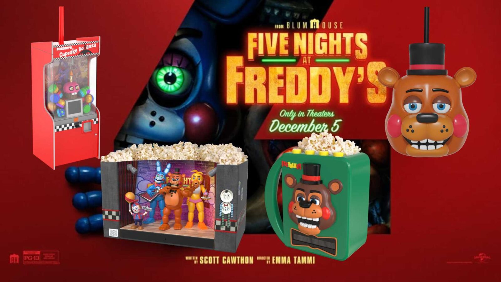 BREAKING FNAF 2 Collectibles Online FazTalker Bucket Stage Set  Arcade Tumblers Now Available at Marcus Theatres