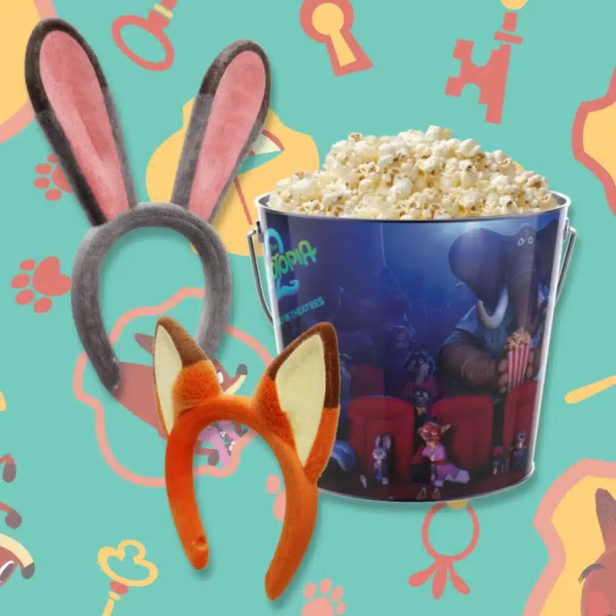 Zootopia 2 64 oz Popcorn Pail and Nick & Judy Headband Bundle $17.99