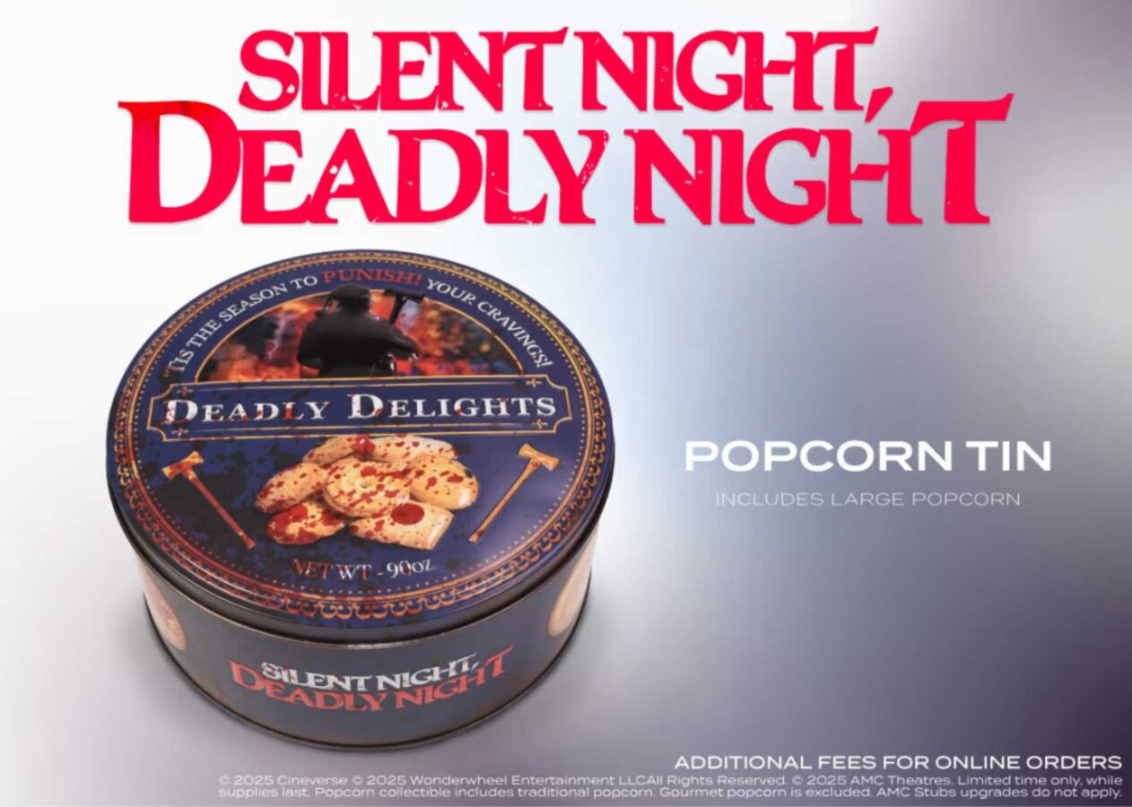Your Christmas Gift is a Nightmare SILENT NIGHT DEADLY NIGHT Popcorn Bucket Tin Drops at AMC