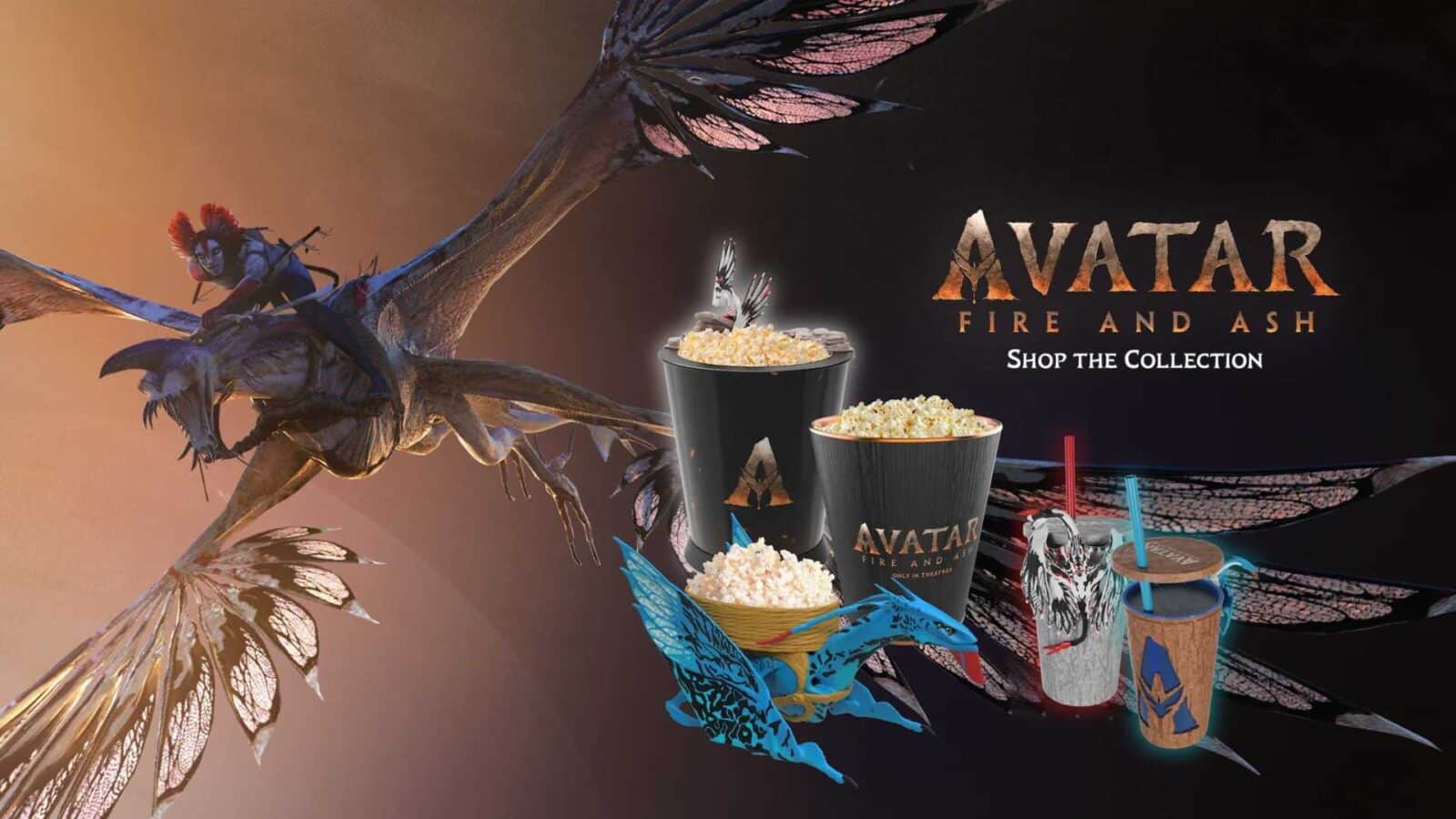 Marcus Theatres Exclusive 'Avatar: Fire & Ash' Popcorn Buckets & Tumblers Online