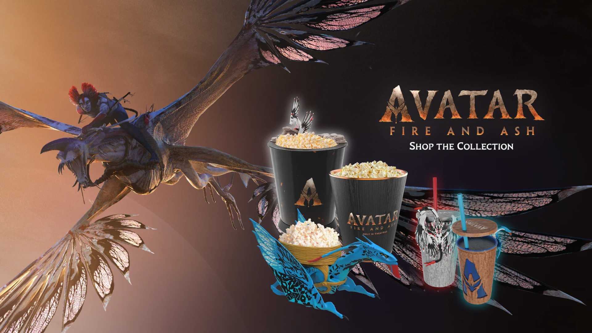 Marcus Theatres Exclusive &#039;Avatar: Fire &amp; Ash&#039; Popcorn Buckets &amp; Tumblers Online