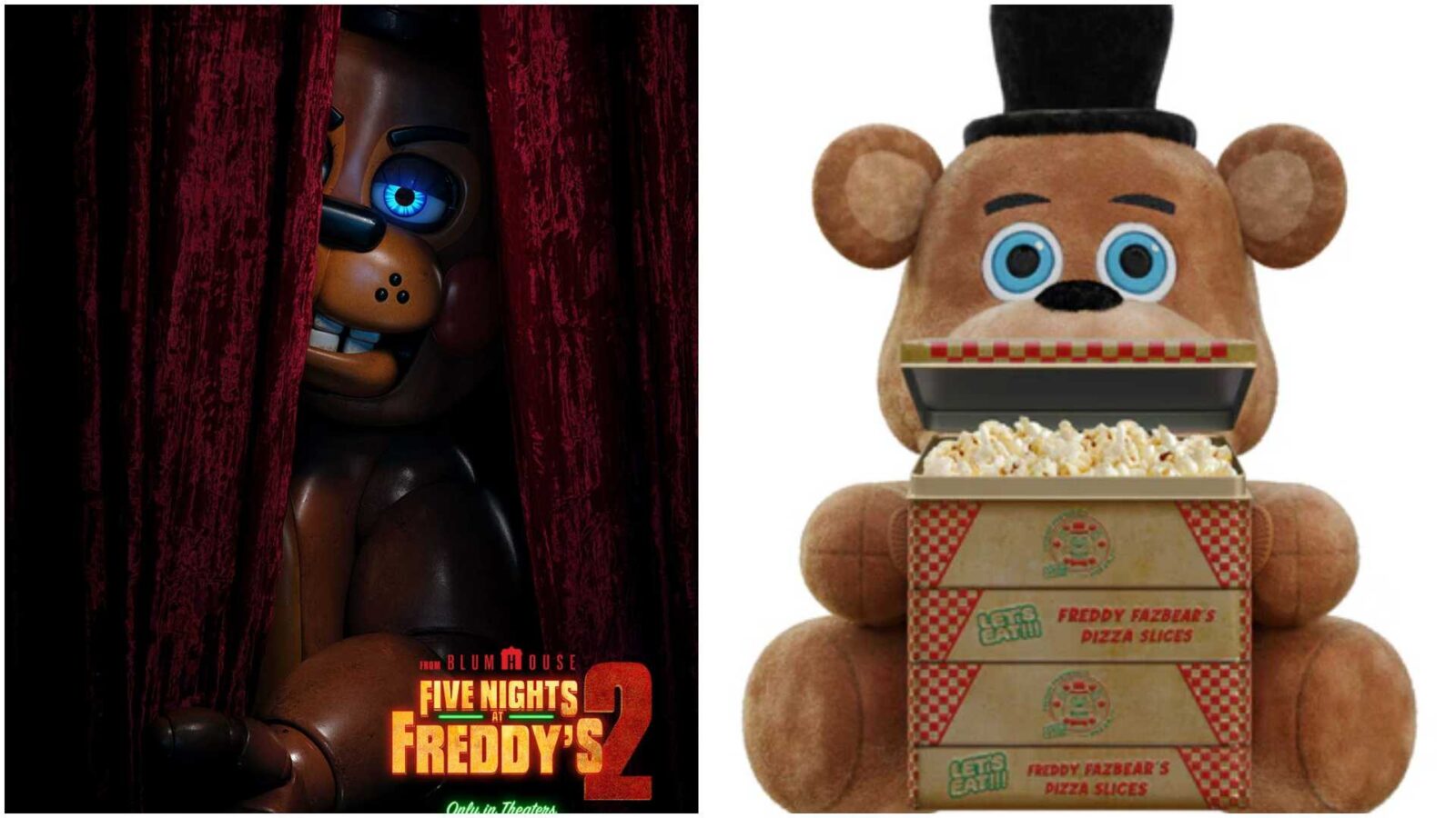 FNAF 2 Trailer and Freddy Fazbear Plush  Pizza Box Popcorn Bucket