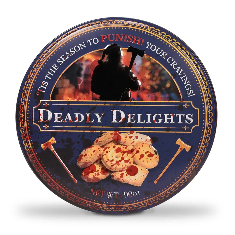 SNPB12254 Fantasy Land News Silent Night Deadly Night Popcorn Bucket Cookie Tin Released Online