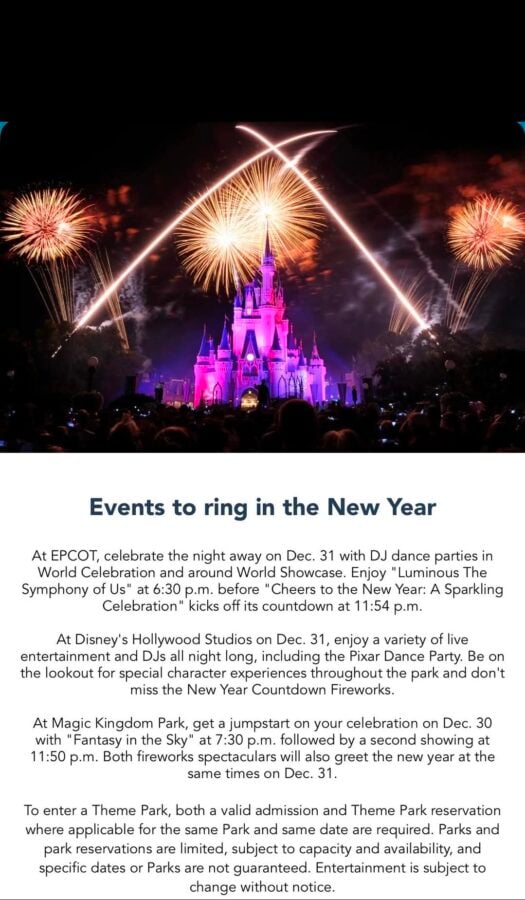 Ringing in 2026 at Walt Disney World New Year's Eve at the Parks