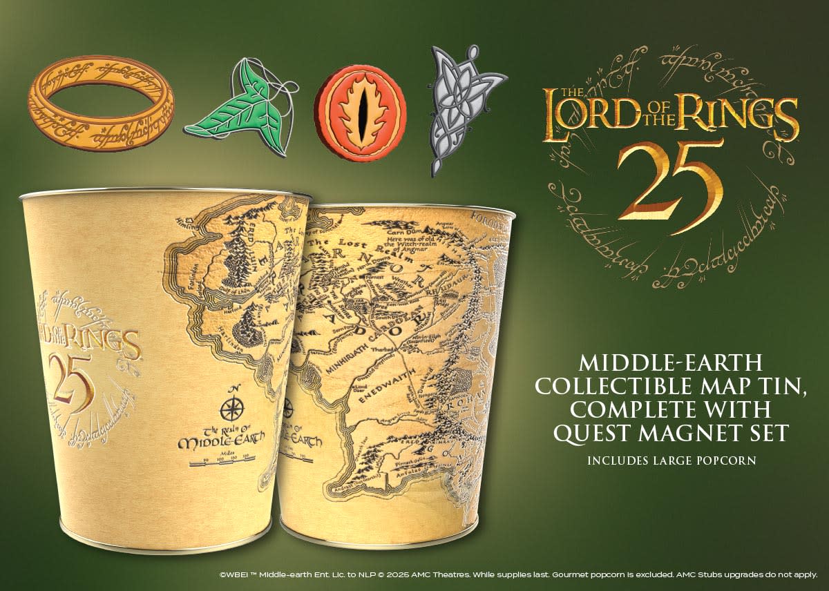 LOTR Middle Earth Map 'One Popcorn Bucket to Rule Them All' at AMC Theatres