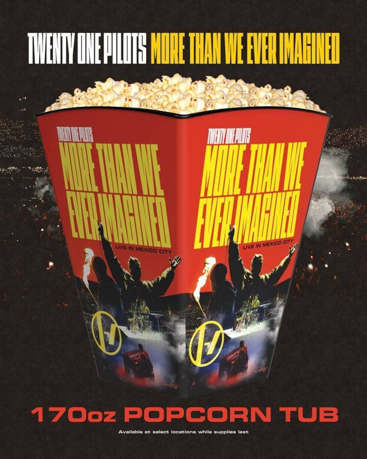 Twenty One Pilots Fans Grab This Exclusive 170oz Popcorn Bucket at Cinemark