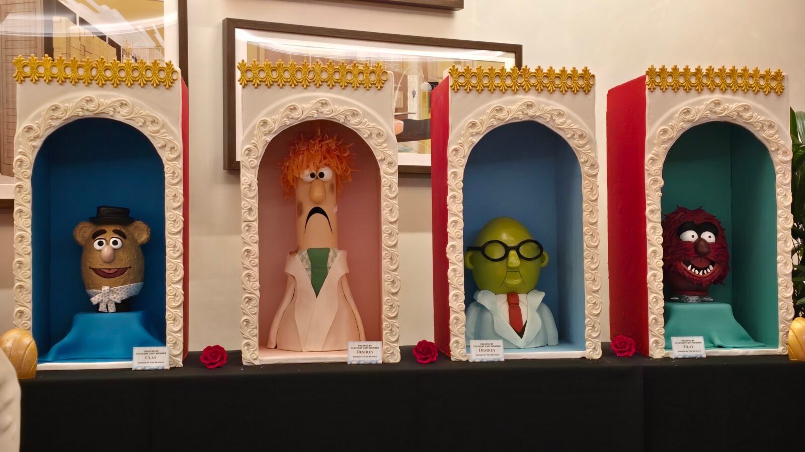 The Muppet Show Easter Egg Display at Disney World Fozzy Bear Beeker Dr Bunsen Honeydew Animal