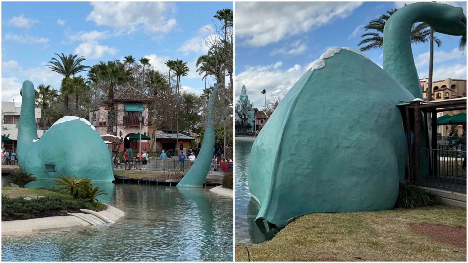 Disneys Hollywood Studios Gertie the Dinosaur Damaged Tail Falls Off