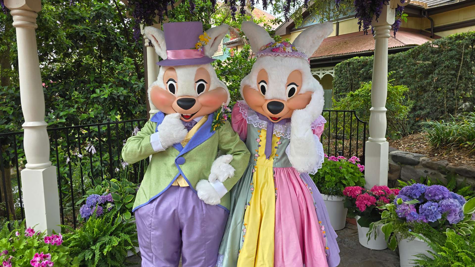 Mr. & Mrs. Easter Bunny Return to Magic Kingdom's Bunny Lane Garden for Easter 2026