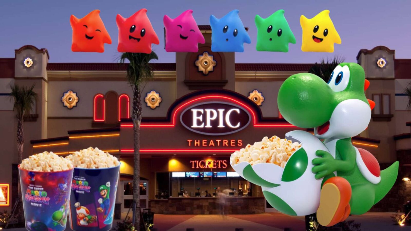 Epic Theatres Is Offering All Six Luma LED Popcorn Buckets and a 260oz Tub for The Super Mario Galaxy Movie