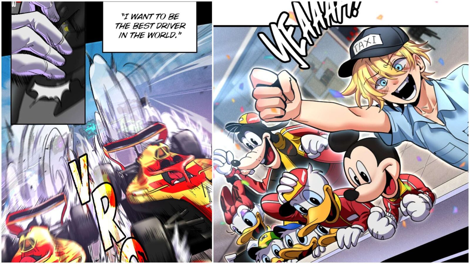 Comic Panels from Mickey X F1 Racing to the Top