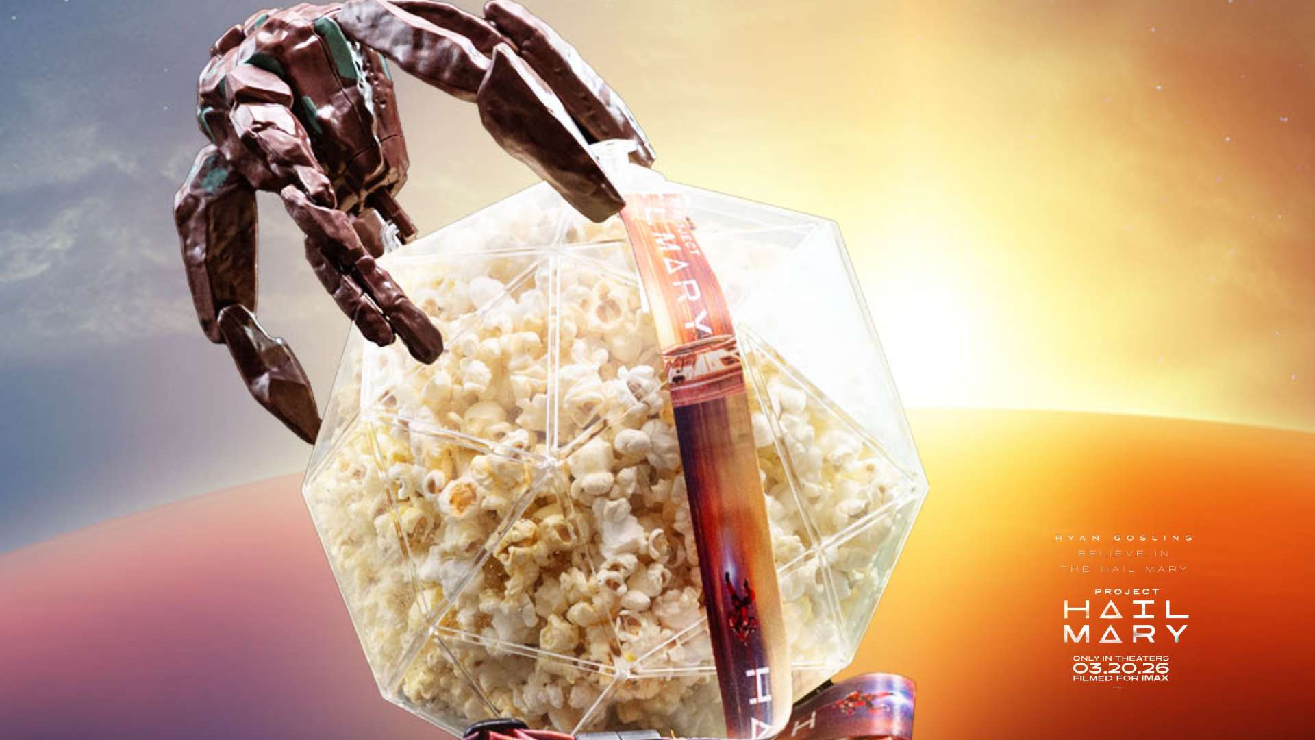 Cinemark's Mystery Project Hail Mary Collectible Is Here and It Is a Rocky Habitat Popcorn Bucket