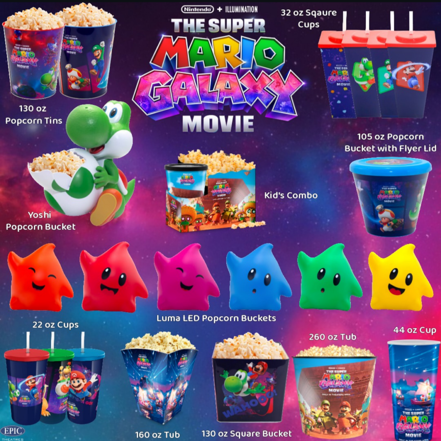 Epic Theatres The Super Mario Galaxy Movie Popcorn Buckets and Cups 2026