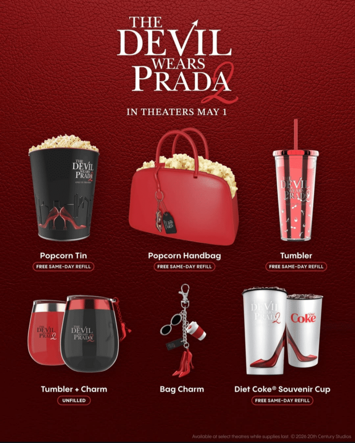 Cinemark The Devil Wears Prada 2 Popcorn Bucket and Collection 2026