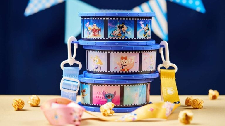 Shanghai Disney Resort 10th Anniversary Celebration Film Reel Popcorn Bucket Has 18 Characters on It