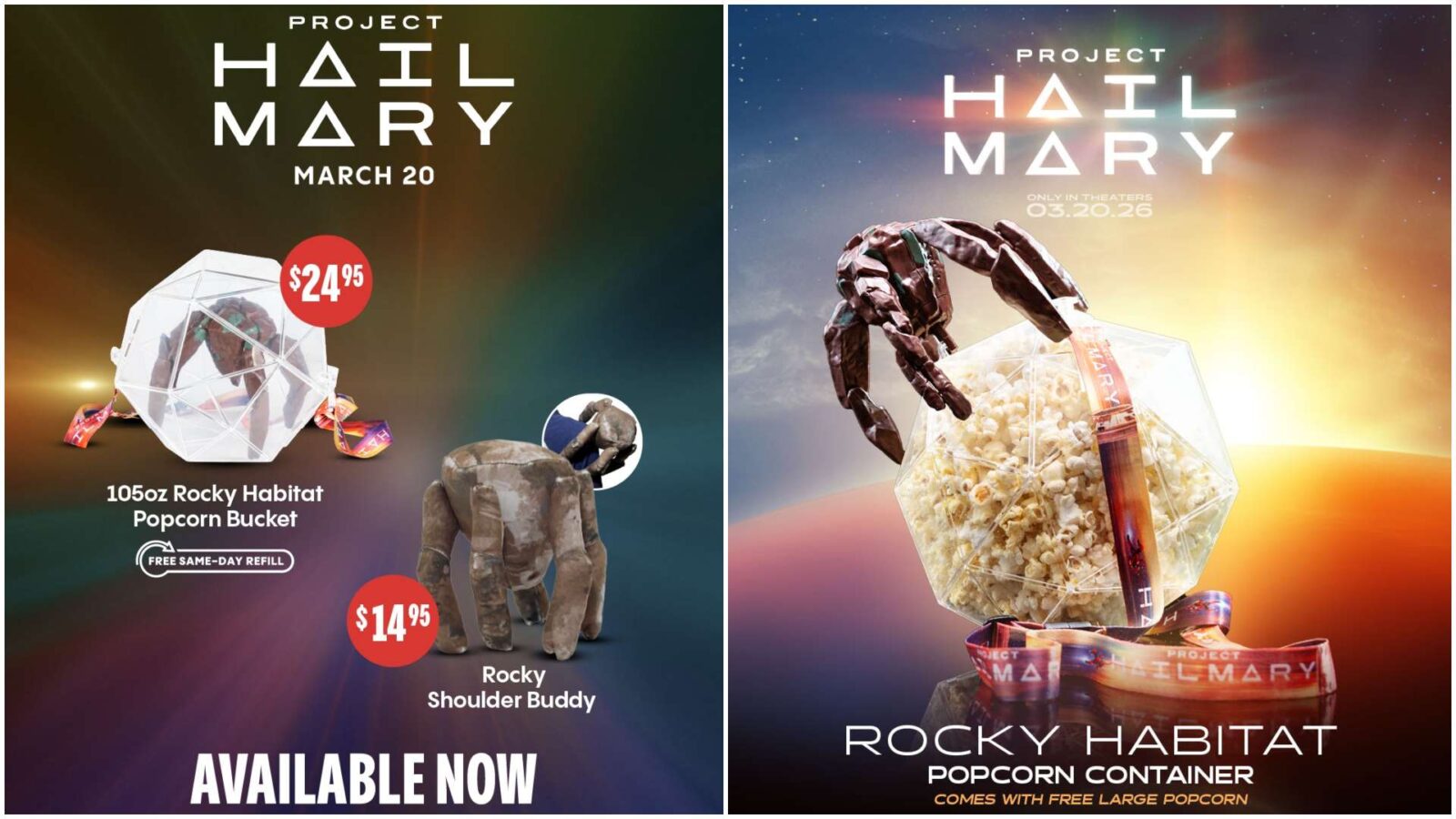 Cinemark Project Hail Mary Rocky Habitat Popcorn Bucket and Rocky Shoulder Plush
Regal