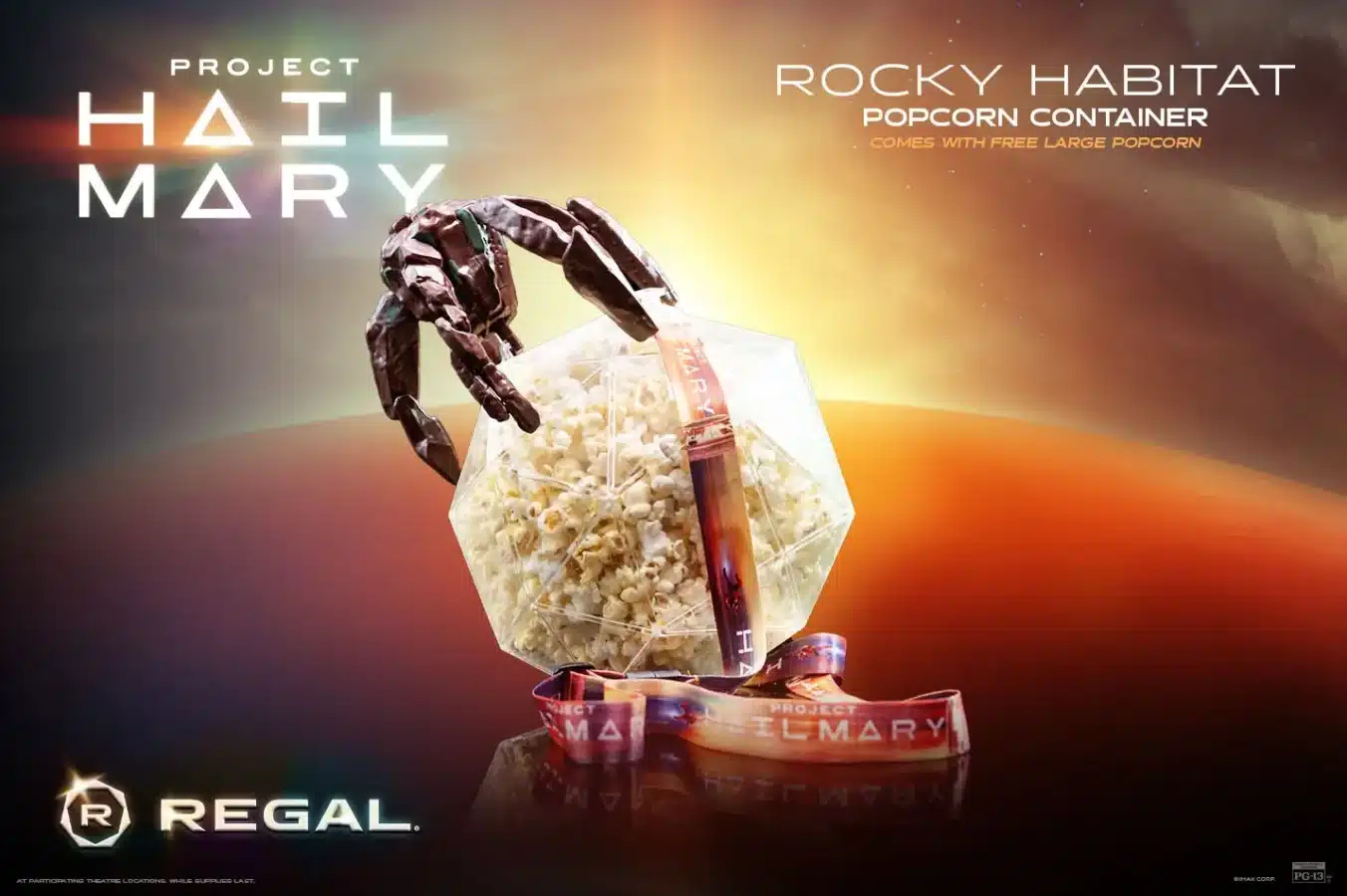 projecthailmarypopcorncontainer Fantasy Land News Regal Project Hail Mary Rocky Habitat Popcorn Bucket