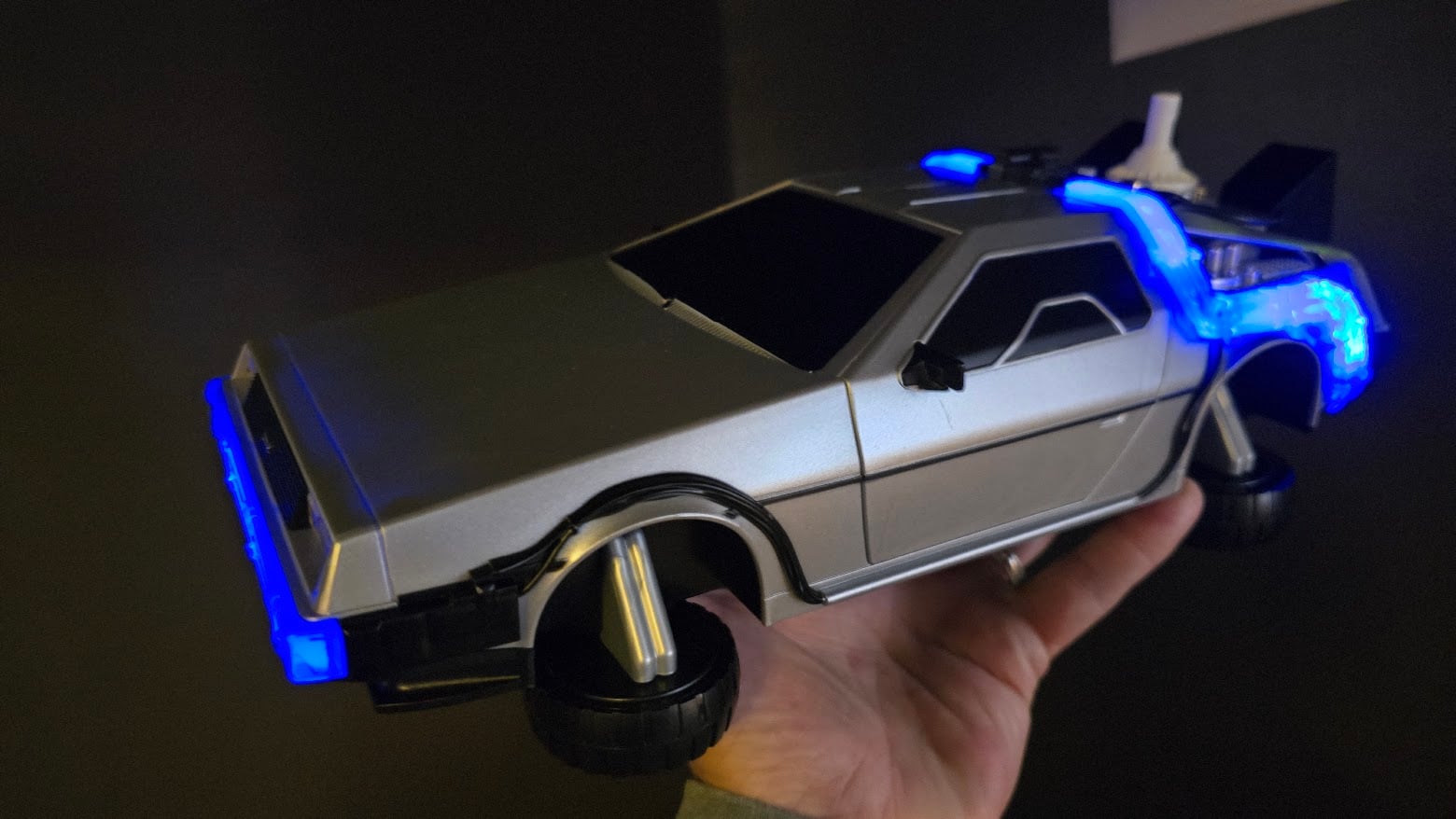 20251026115945 Fantasy Land News DeLorean Popcorn Bucket Lit up