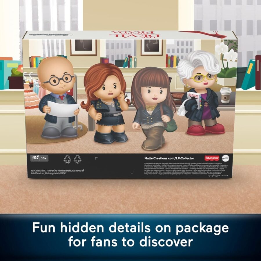 Box packaging featuring four cartoon adult characters walking in a home setting with bookshelves and plants in the background