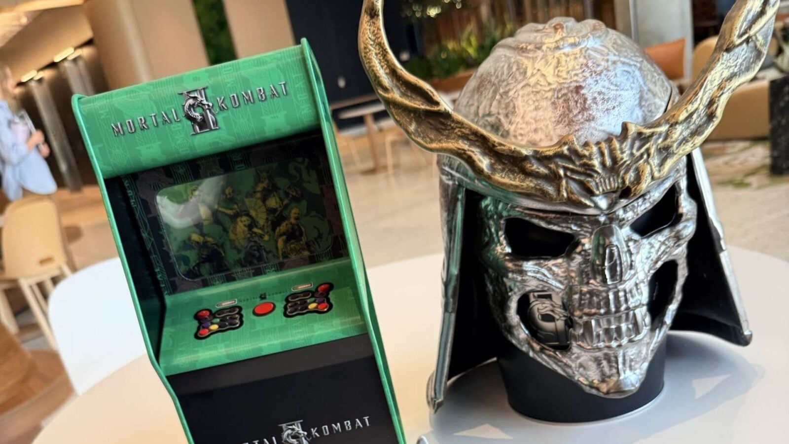 Mortal Kombat II Popcorn Buckets Revealed Shao Kahn Tin Arcade Cabinet and More