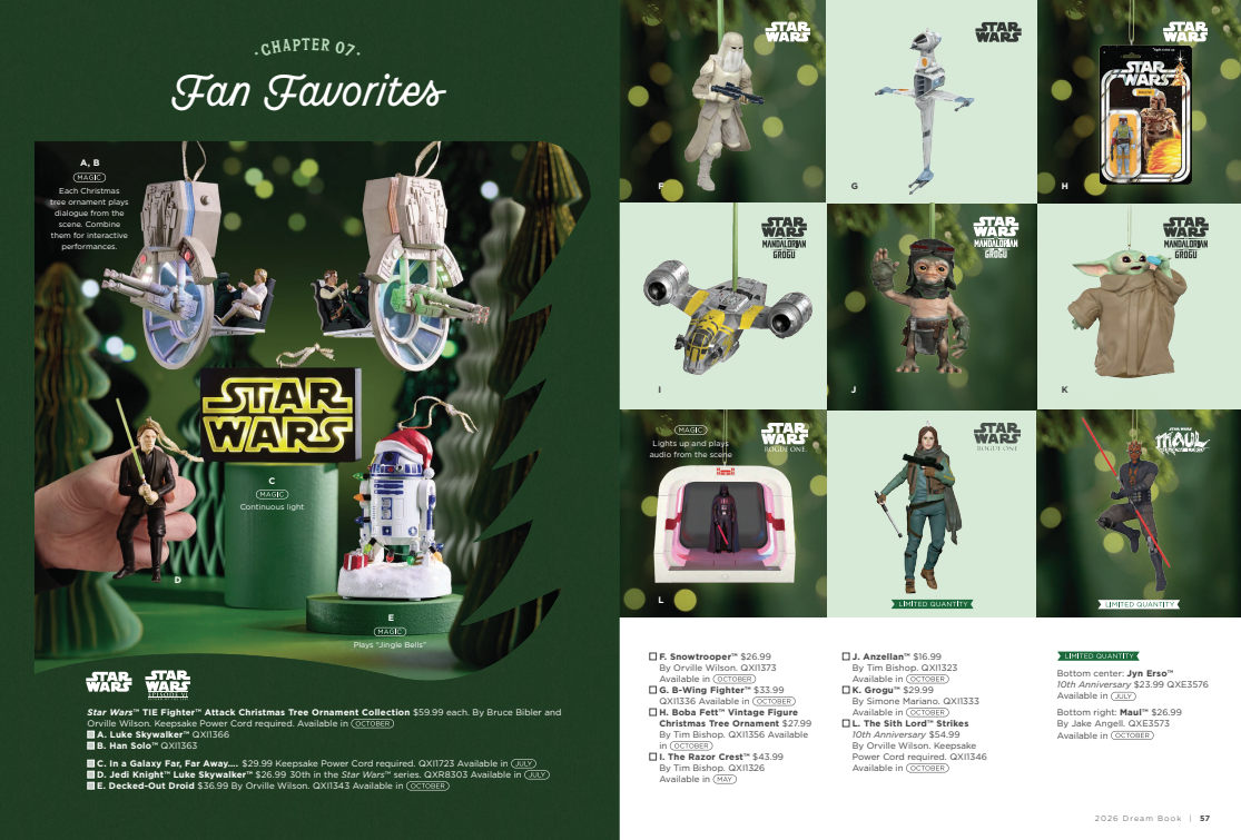 Screenshot 20260412 062439 Fantasy Land News Hallmark 2026 Disney Ornaments Star Wars