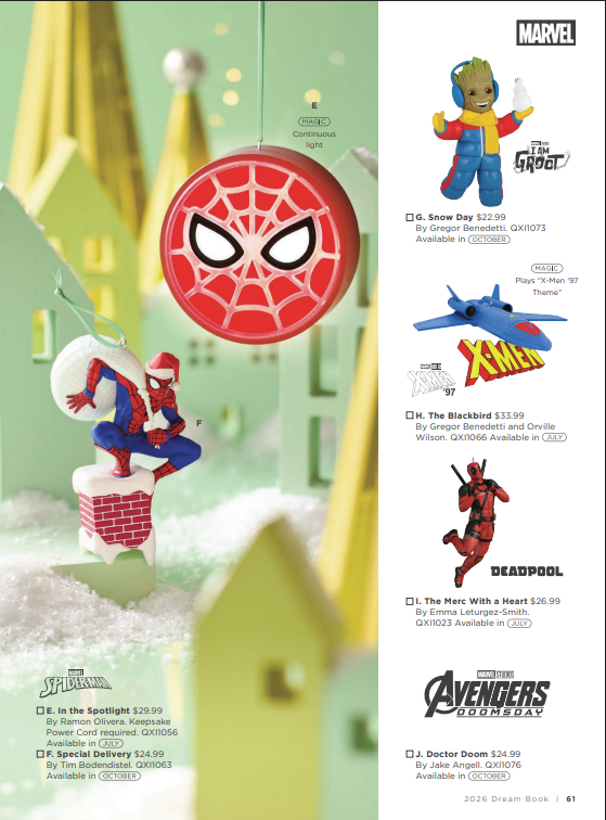 Screenshot 20260412 062505 Fantasy Land News Hallmark 2026 Disney Ornaments Marvel