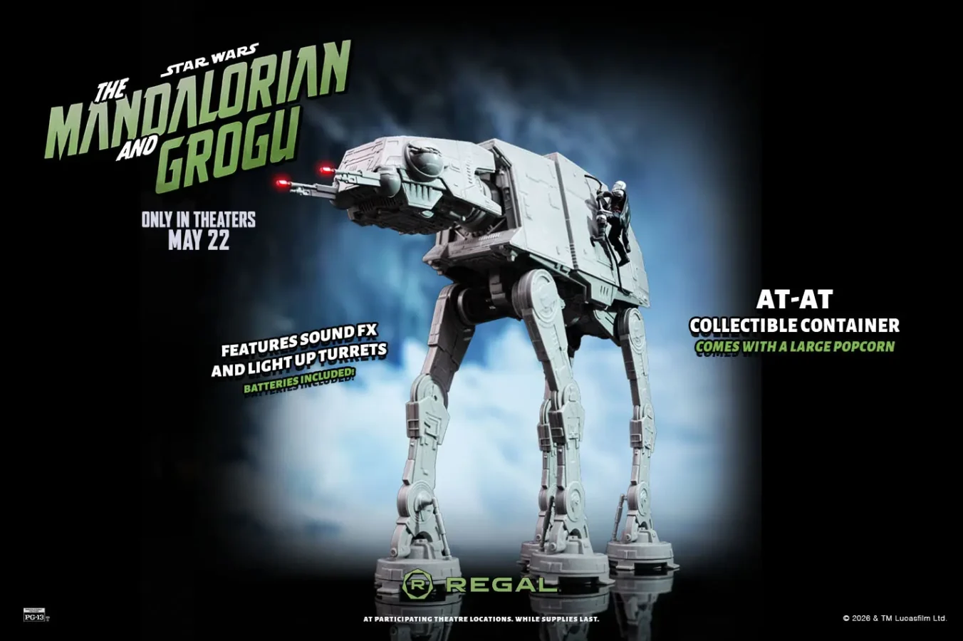 AT AT Regal Popcorn Bucket Mandalorian Grogu