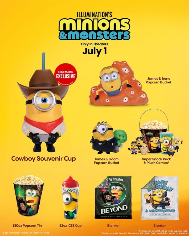 71035241321452082760211086612715899515763316n Fantasy Land News Cinemark Minions Monsters Popcorn Buckets