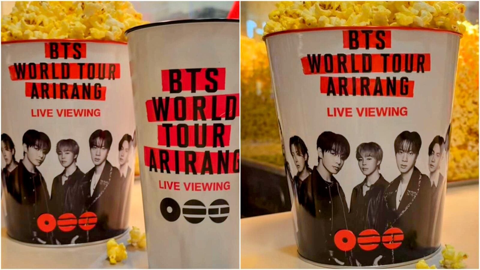 Cinemark BTS World Tour Arirang Popcorn Bucket and Cup What We Know So Far