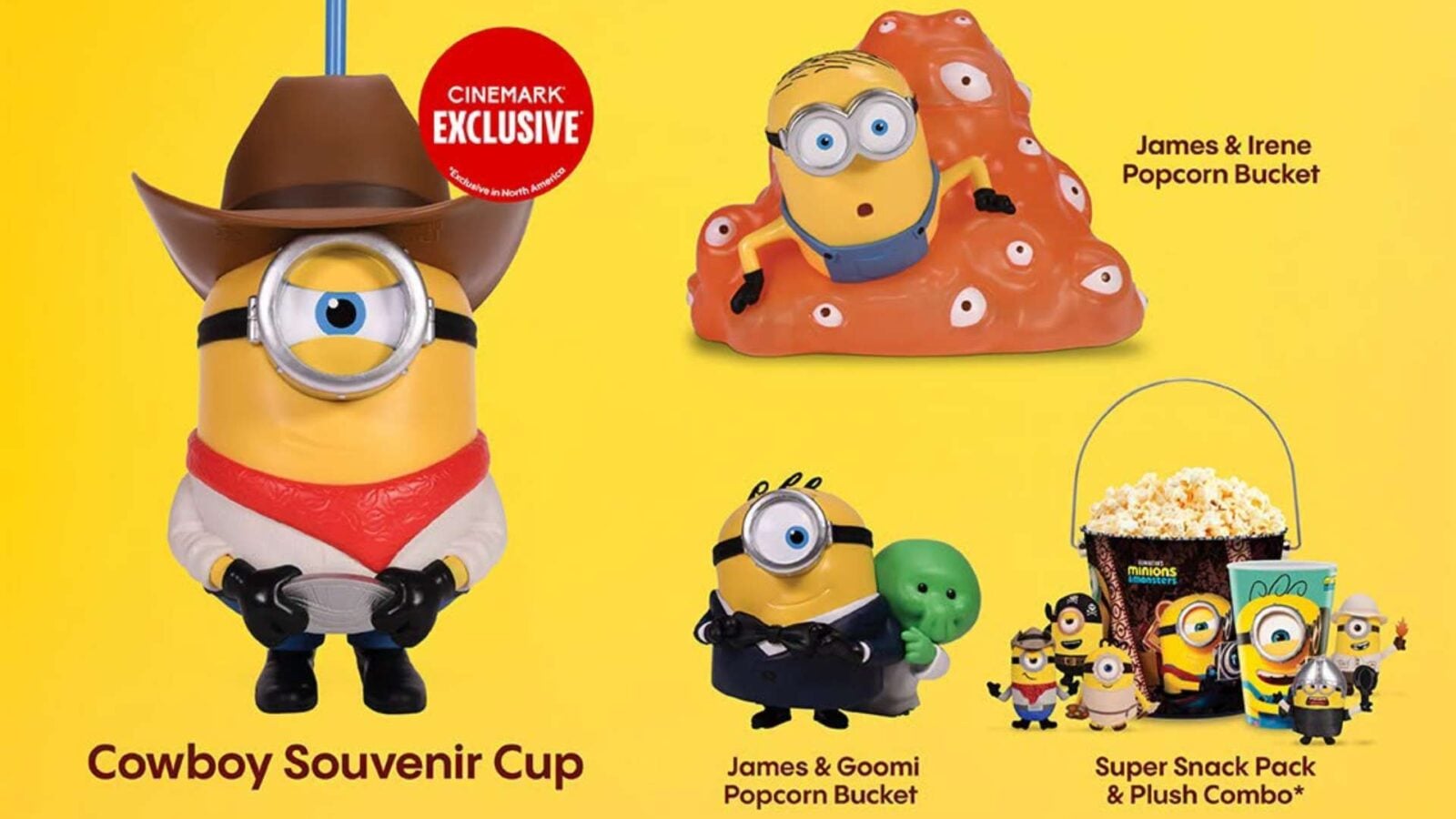 Minions Monsters Popcorn Buckets Every Item at Cinemark This Summer Fantasy Land News Minions Monsters Popcorn Buckets Every Item at Cinemark This Summer