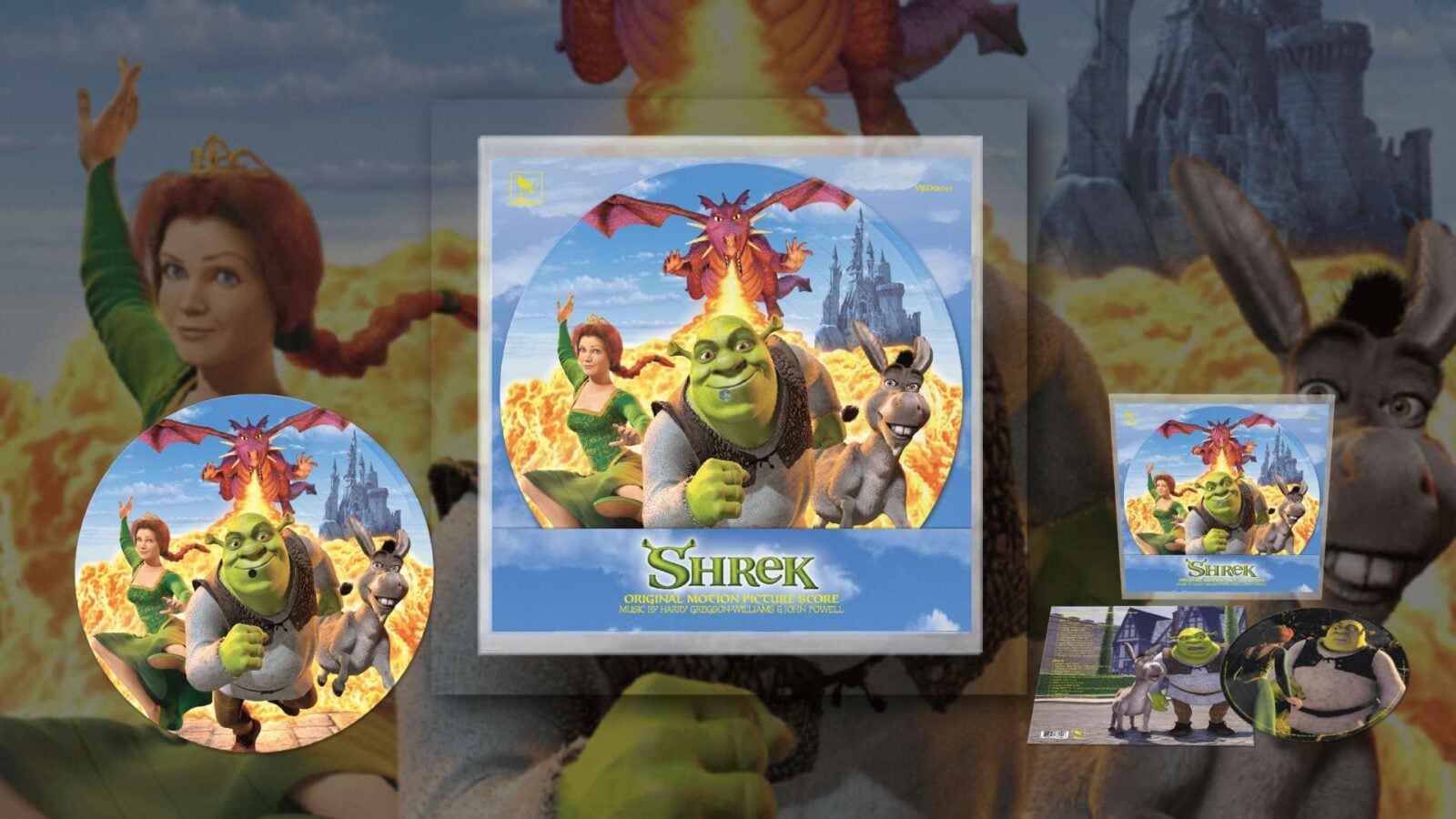 Shrek 25th Anniversary Score Gets Collector's Edition Picture Disc Vinyl August 28The Collector's Edition Picture Disc
The picture disc is a wide release and features newly designed character artwork across both sides, with the film's main cast of protagonists on Side A and Shrek and Fiona on Side B. Barnes & Noble is getting an exclusive variant with alternate film imagery, which is worth noting for collectors who want something a little different on the shelf. The track spread across both sides runs the full arc of the film, from "Fairytale" through "Transformation / The End," and the CD edition collects all 27 tracks in one place.
The timing is no accident. Universal Pictures is bringing Shrek back to theaters for a special 25th anniversary screening run beginning May 15, and the combination of the theatrical return and this vinyl announcement is a full-on Shrek moment right now. If you've already grabbed the Shrek 25th Anniversary Outhouse Popcorn Collectible at AMC, this record is the obvious next piece for the collection. Check Fandango or your local cinema listings for screening details near you.
The score itself has earned this treatment. Gregson-Williams and Powell had to walk a precise line between emotional sincerity and irreverence throughout the film, and the result is music that holds up across 25 years in a way that few animated scores do. Co-director Vicky Jenson described their themes as heartbreakingly beautiful, and co-director Andrew Adamson credited the composers with matching the film's eccentric spirit note for note. That's the kind of legacy that earns a picture disc.
Where to Stream the Shrek Score
The reissued Shrek score is available now on all major streaming platforms, including Spotify, Apple Music, and Amazon Music. If you want to get acquainted with the full score before the vinyl arrives in August, now is the time to queue it up.
Full Track List
Side A / CD Tracks 1–14

Fairytale
Ogre Hunters / Fairytale Deathcamp
Donkey Meets Shrek
Eating Alone
Uninvited Guests
March of Farquaad
The Perfect King
Welcome to Duloc
Tournament Speech
What Kind of Quest
Dragon! / Fiona Awakens
One of a Kind Knight
Saving Donkey's Ass
Escape from the Dragon

Side B / CD Tracks 15–27

Helmet Hair
Delivery Boy Shrek / Making Camp
Friends Journey to Duloc
Starry Night
Singing Princess
Better Out Than In / Sunflower / I'll Tell Him
Merry Men
Fiona Kicks Ass
Fiona's Secret
Why Wait to Be Wed / You Thought Wrong
Ride the Dragon
I Object
Transformation / The End

Our Take
The Shrek score is genuinely one of the great animated film scores, and it deserves to be on your shelf. If you're already tracking the 25th anniversary collectible wave — and if you've been following our movie theater popcorn buckets coverage this spring, you know how serious that wave has been — the picture disc is the piece that takes the whole celebration from fun to complete. August 28 is the date to know. Pre-order now before this one disappears into the swamp.