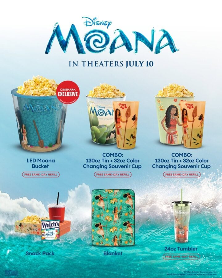 72151761314351728453133893156411520830753660n Fantasy Land News Cinemark Moana Live Action Popcorn Buckets