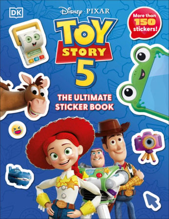 9798217306794 Fantasy Land News Cover of Toy Story 5 The Ultimate Sticker Book featuring Woody Jessie Buzz and friends on a blue background