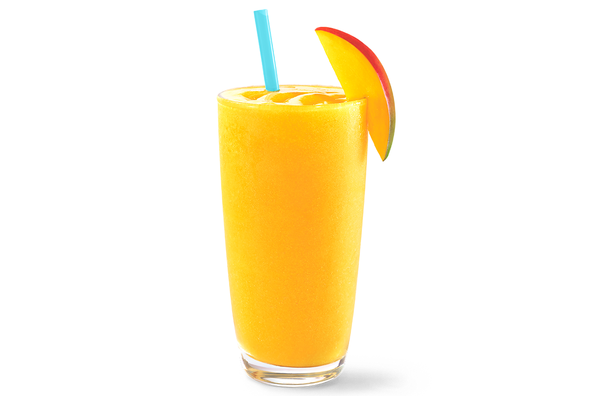 TSC26SHOT10HFYMSmoothieGlassHeroAngleOLO1200x800 Fantasy Land News Tall glass of orange juice with a blue straw and an orange slice garnish on the rim