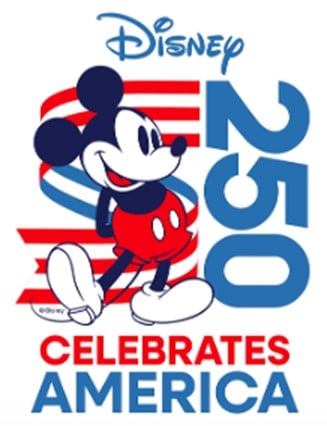 dcaa9ddbd9e943e38e3eac71e757d5dc Fantasy Land News Disney Celebrate America graphic featuring Mickey Mouse with red white and blue stripes and the words CELEBRATES AMERICA