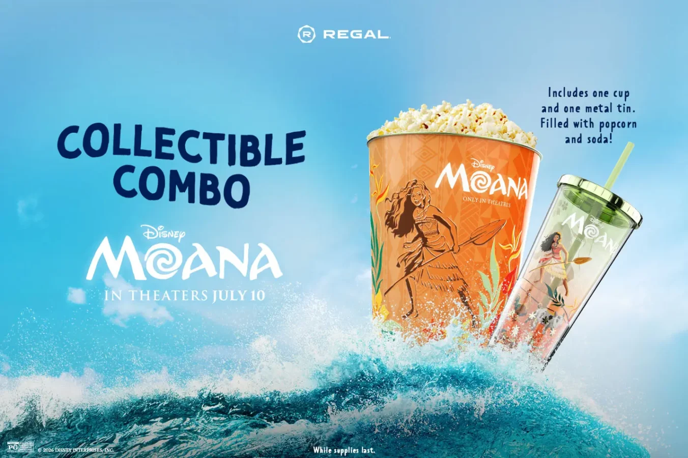 moanacollectiblecombo2 Fantasy Land News Regal Cinemas Moana Live Action Popcorn Buckets