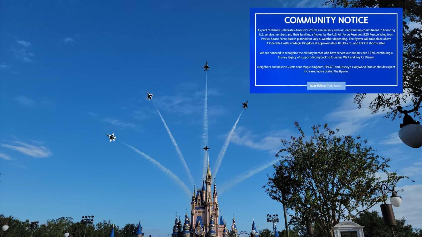 Walt Disney World Magic Kingdom Flyover July 4th 2026