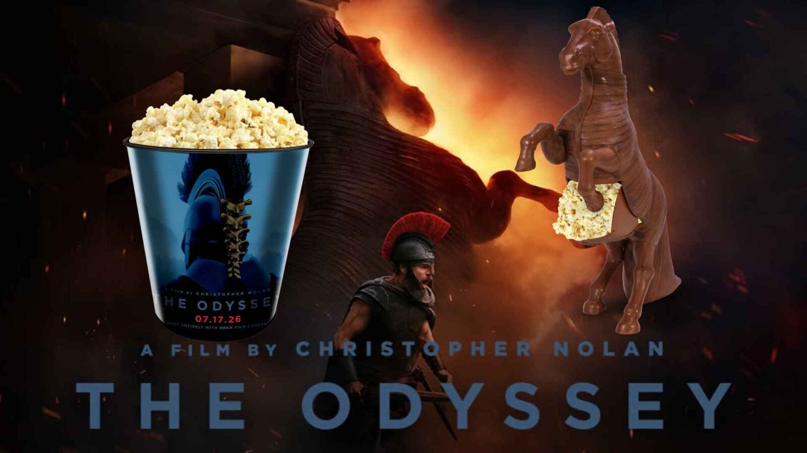 The Odyssey Trojan Horse Popcorn Bucket Available at Swan Drive In