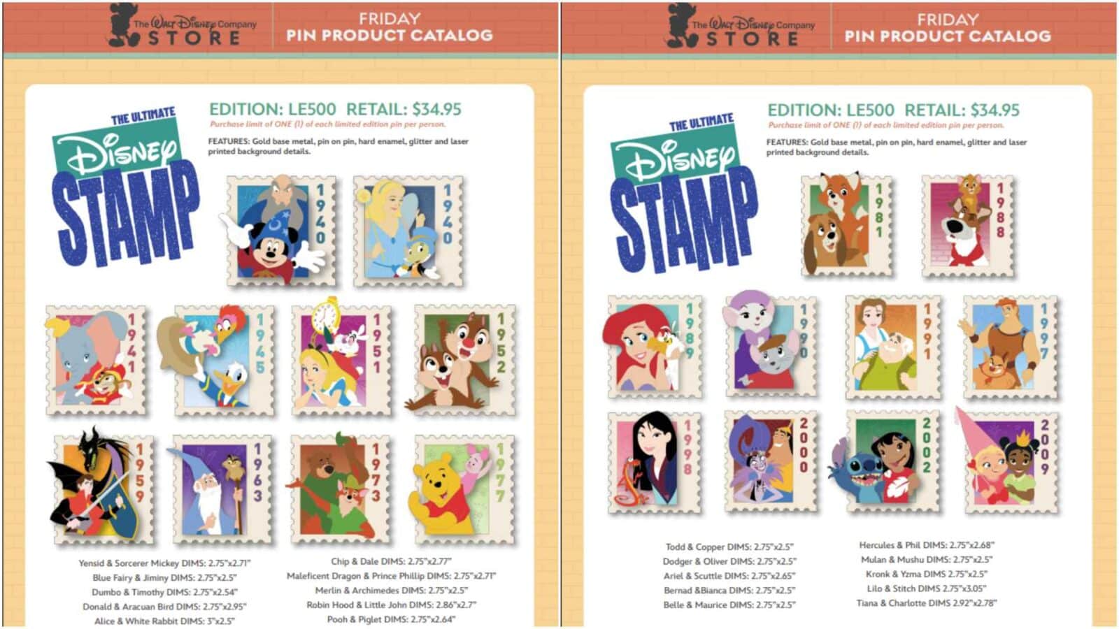 The Walt Disney Company Store D23 Friday Pins 6