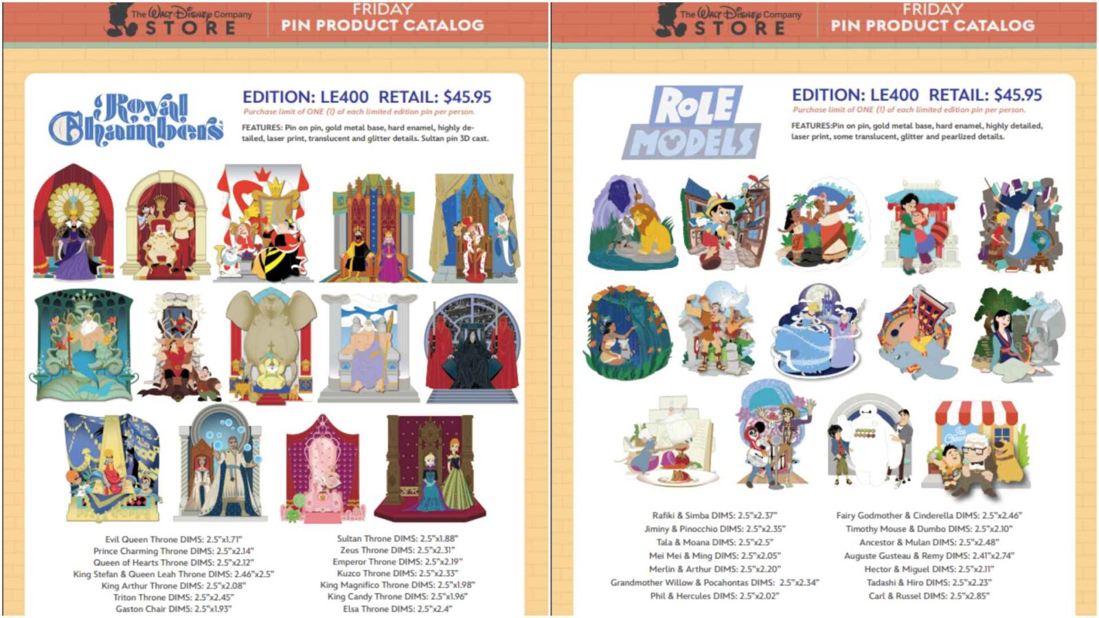 The Walt Disney Company Store D23 Friday Pins 6