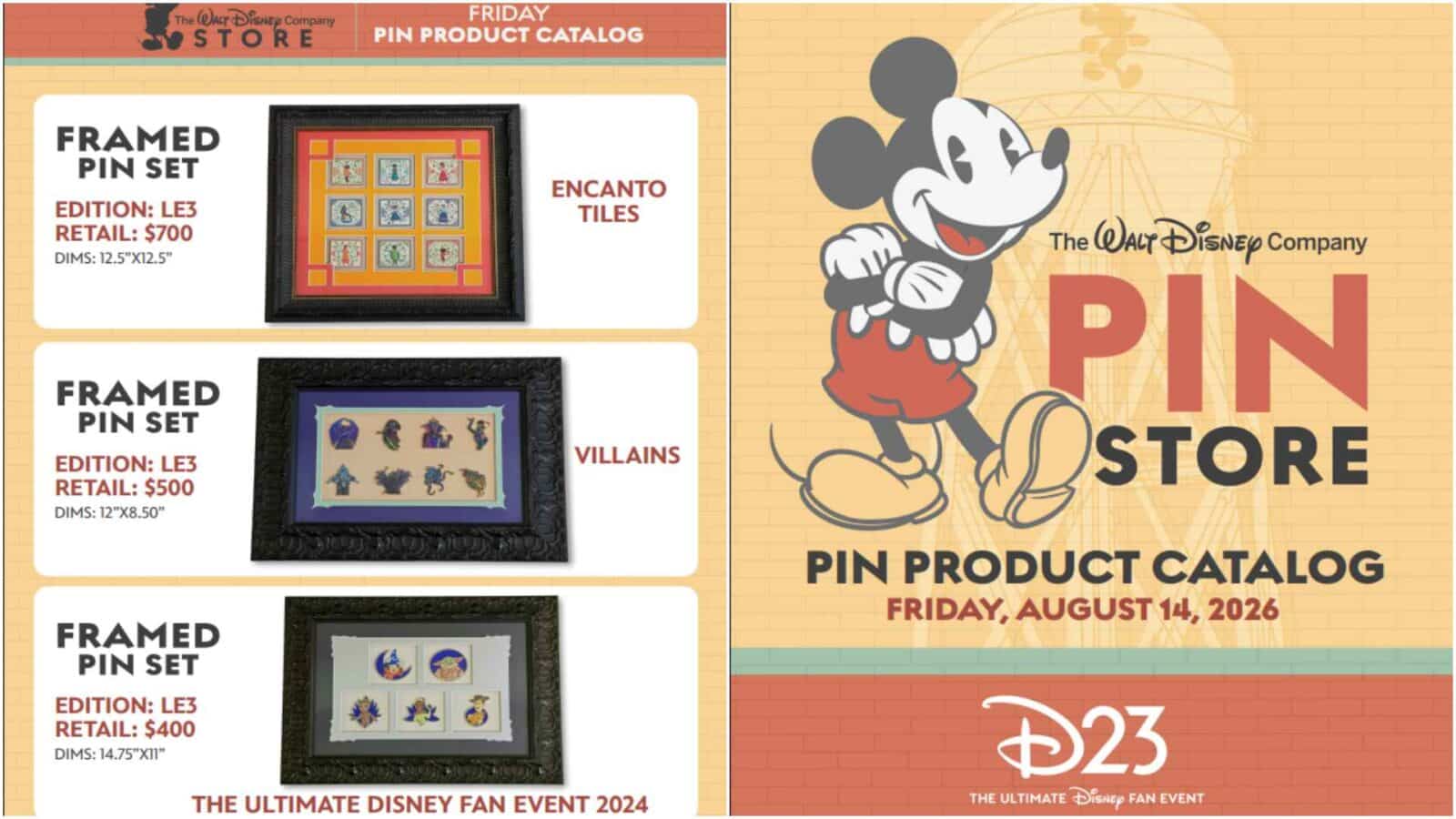 The Walt Disney Company Store D23 Friday Pins 6