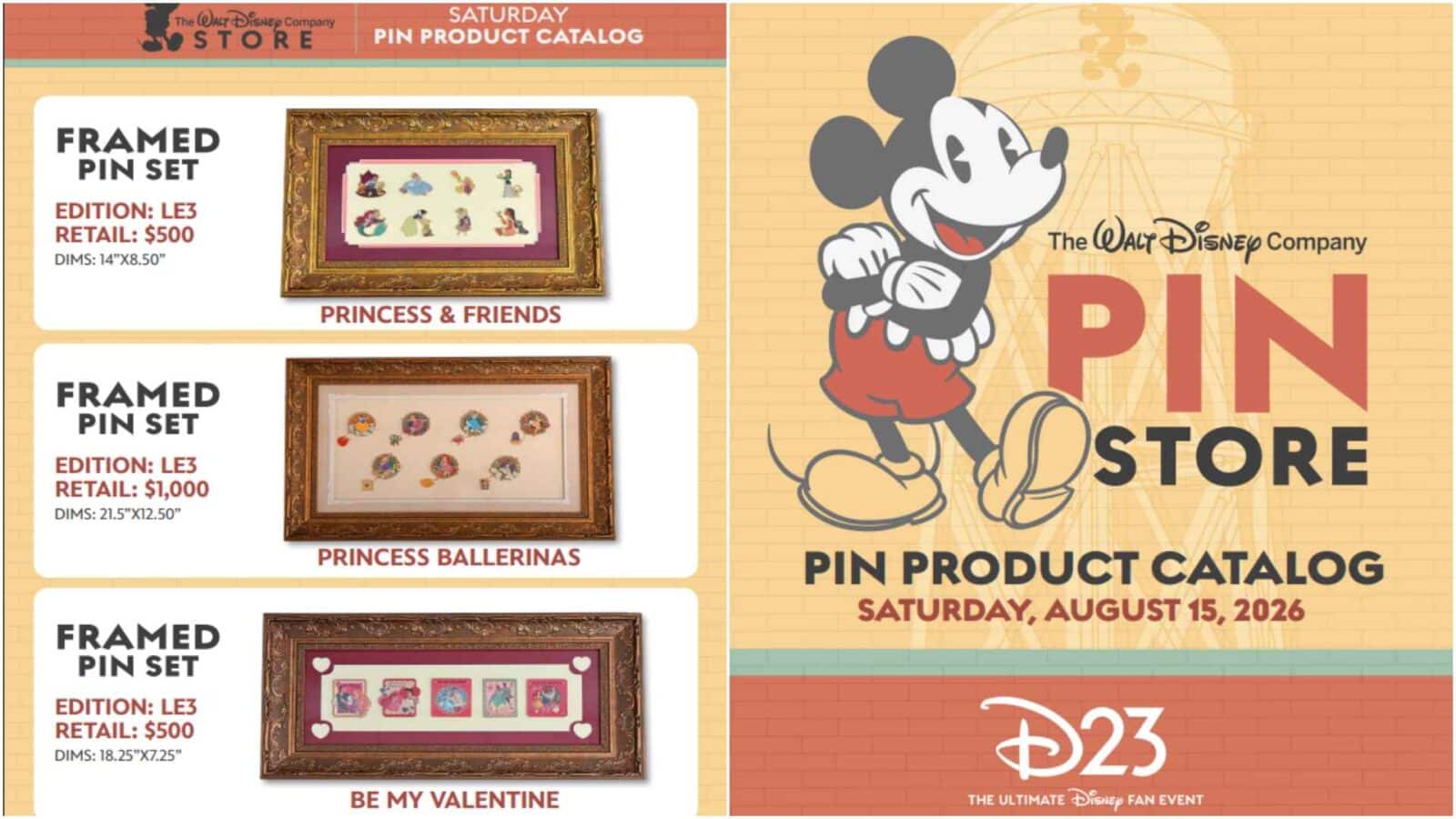 The Walt Disney Company Store D23 Saturday Pins 6