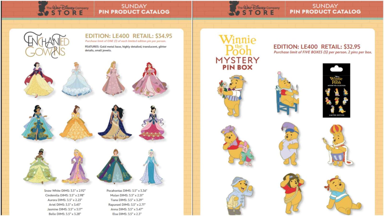 The Walt Disney Company Store D23 Sunday Pins 6